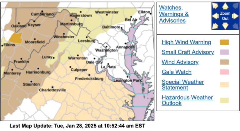 Increased Fire Danger For Part Of The Area : Tuesday 1.28.25